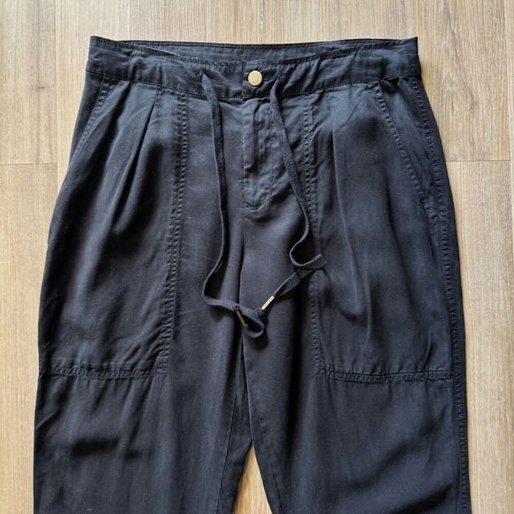 Young Fabulous & Broke Women’s Black Trouser Pants Size Medium Drawstring Tencel - Picture 2 of 7
